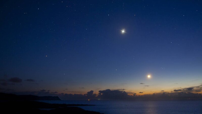 Stars over Ocean — Blue