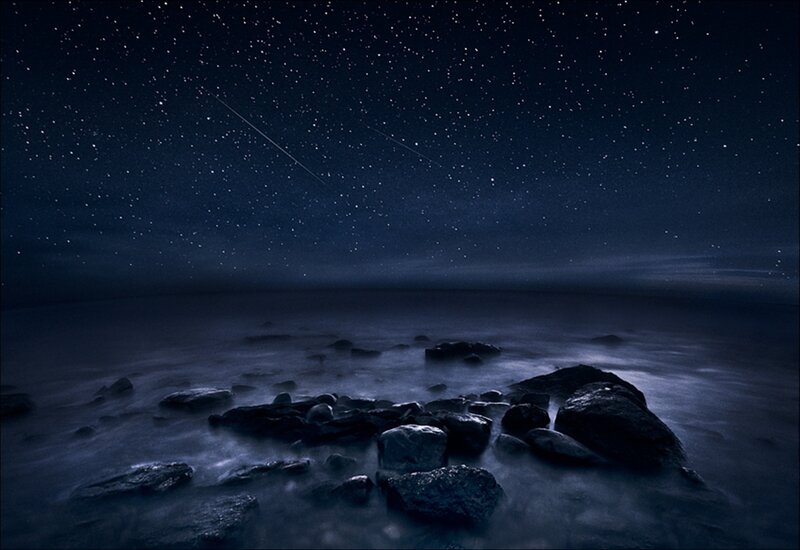 Stars over Rocky Shore