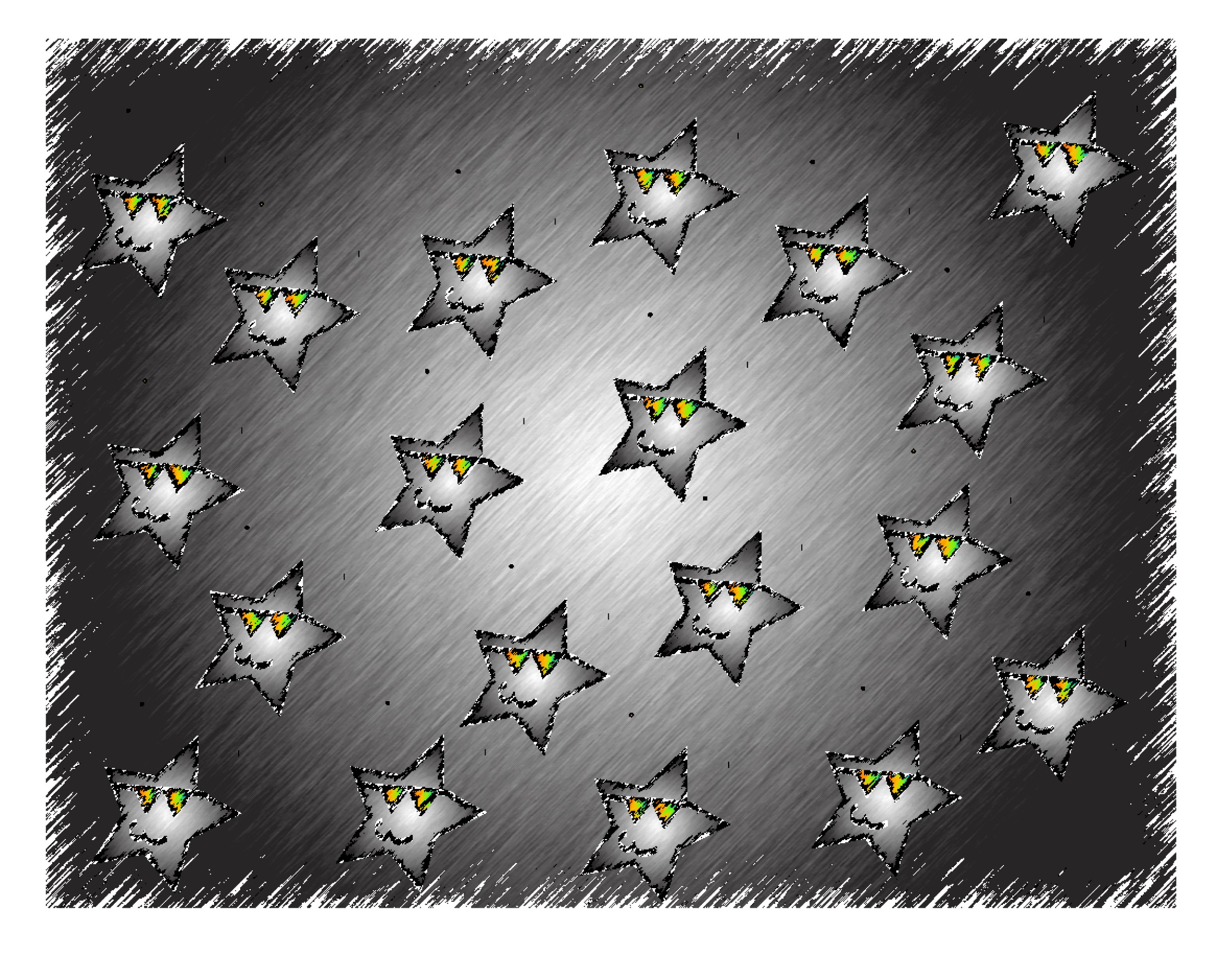stars with faces on metal