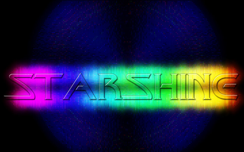 Starshine text with rainbow glow