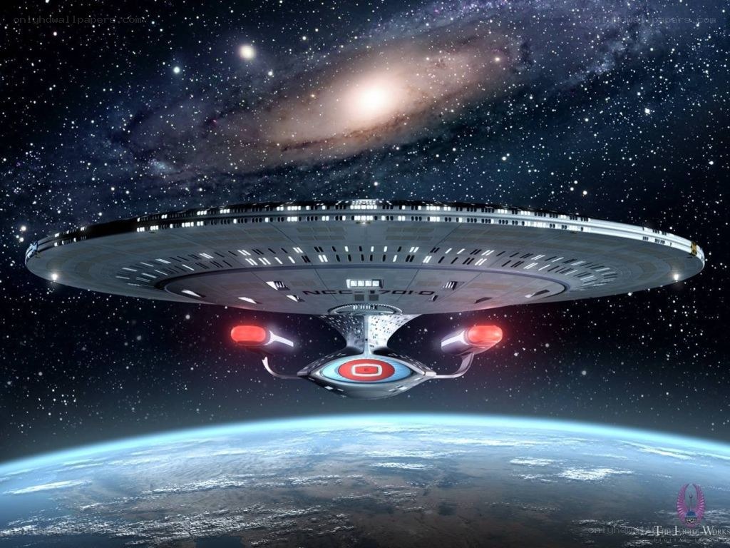 Starship above a planet