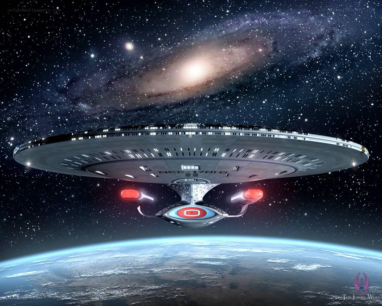 Starship above a planet