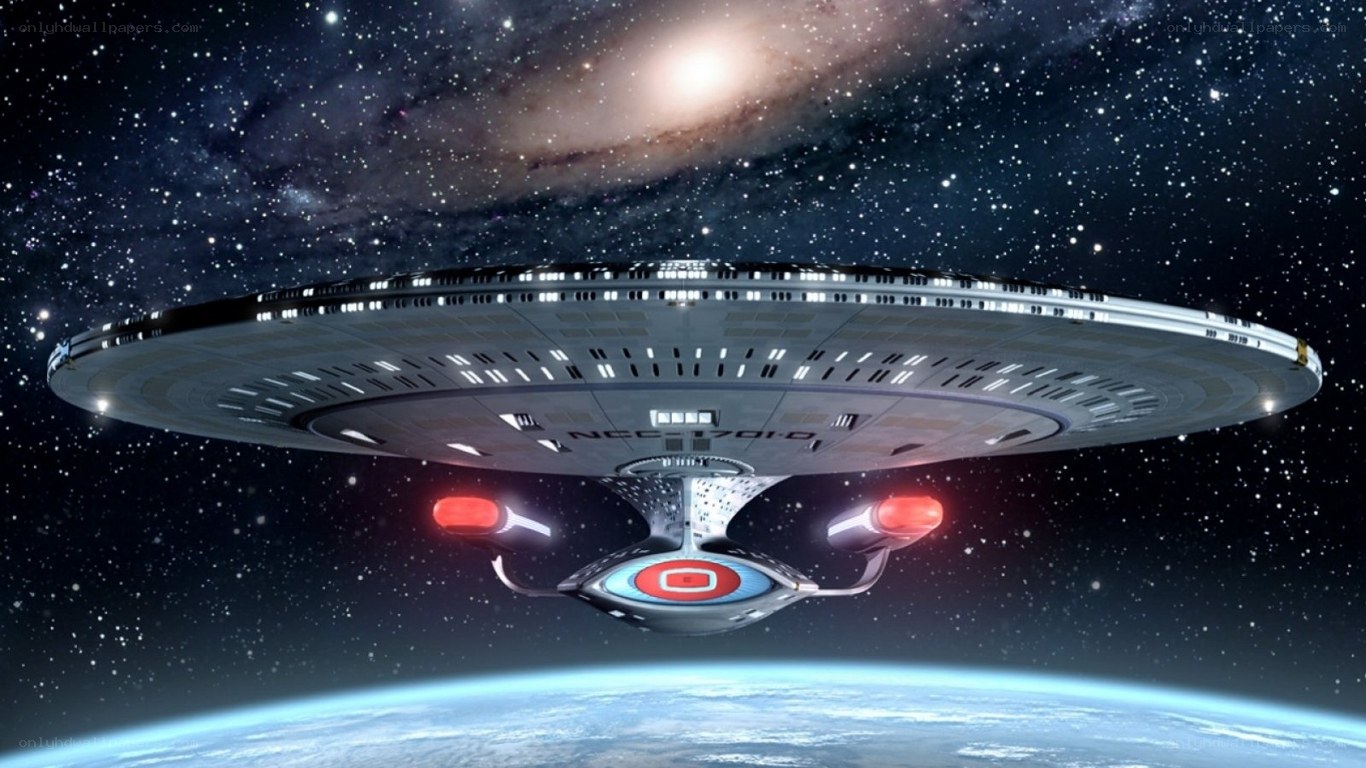 Starship above a planet