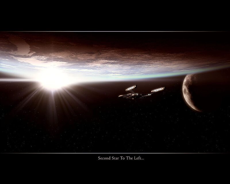 Starship above a planet