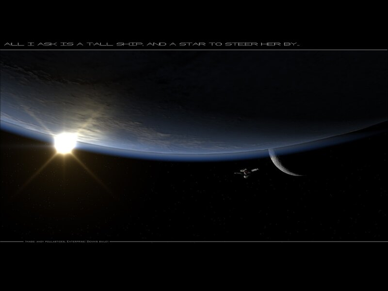 Starship above a planet