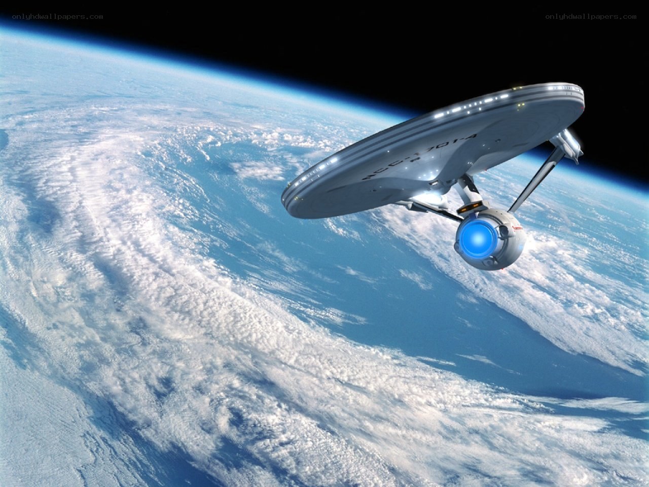 Starship above Earth