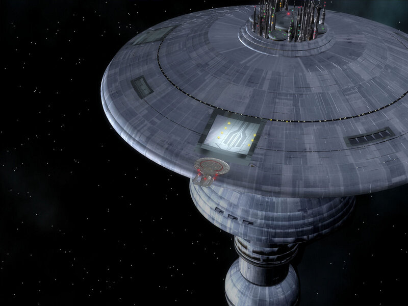 Starship at Space Station — Gray