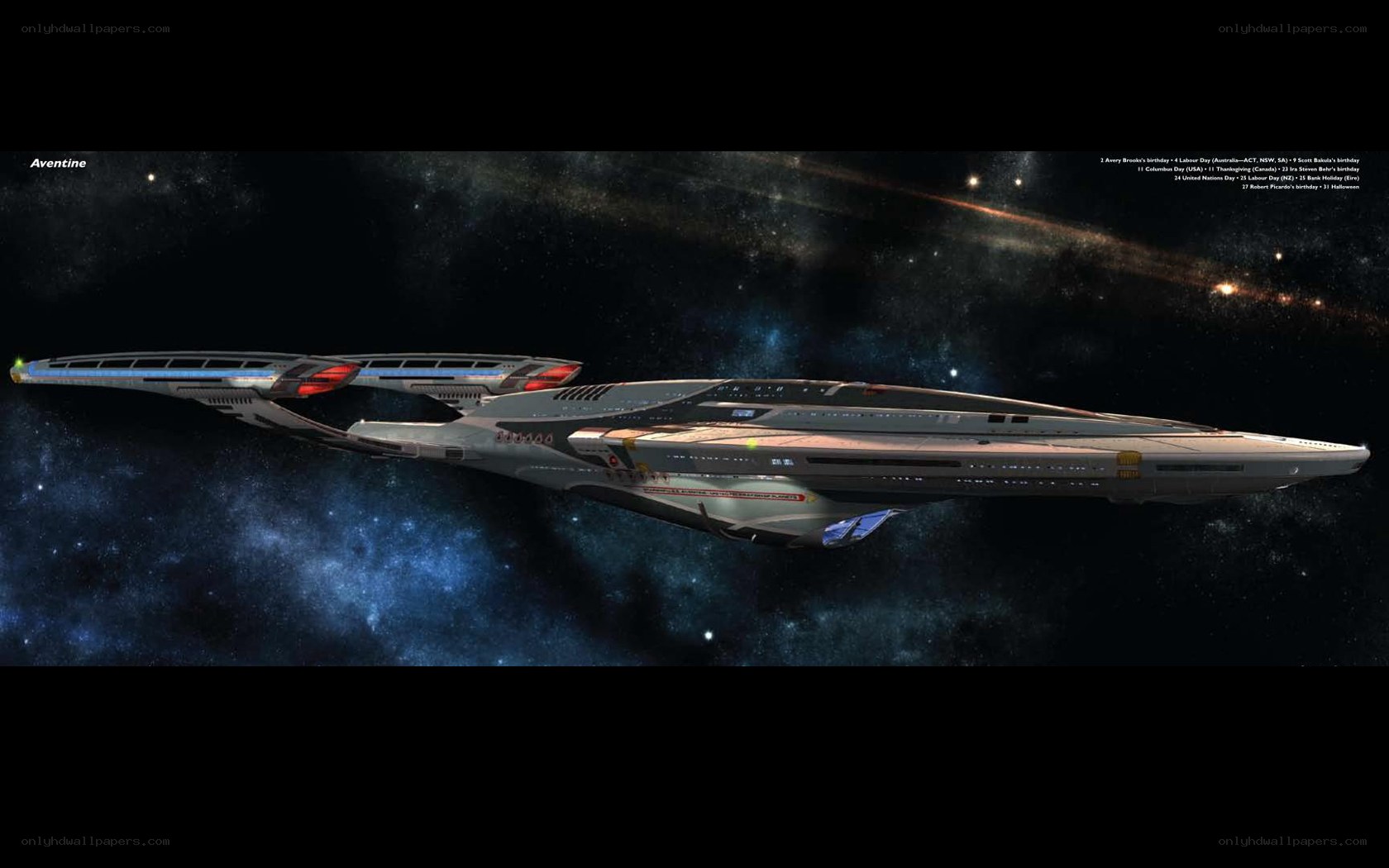 Starship Aventine in space