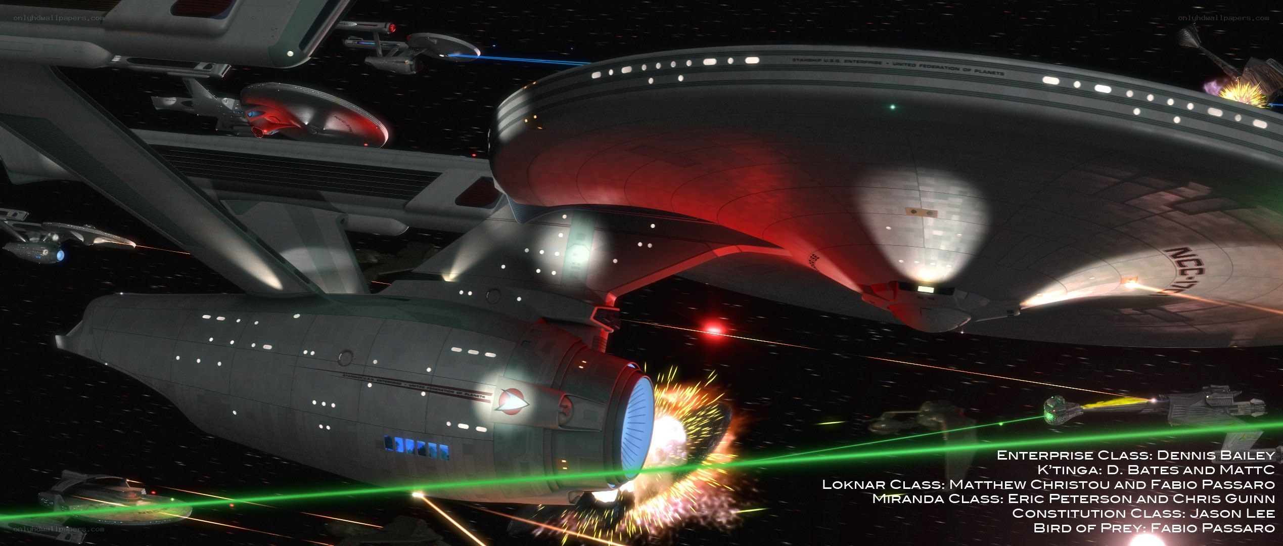 Starship battle in space