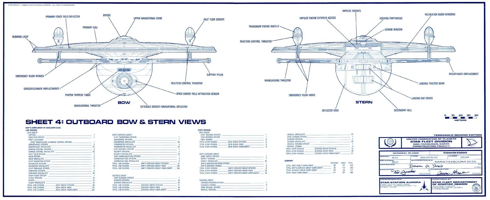 Starship blueprint diagram