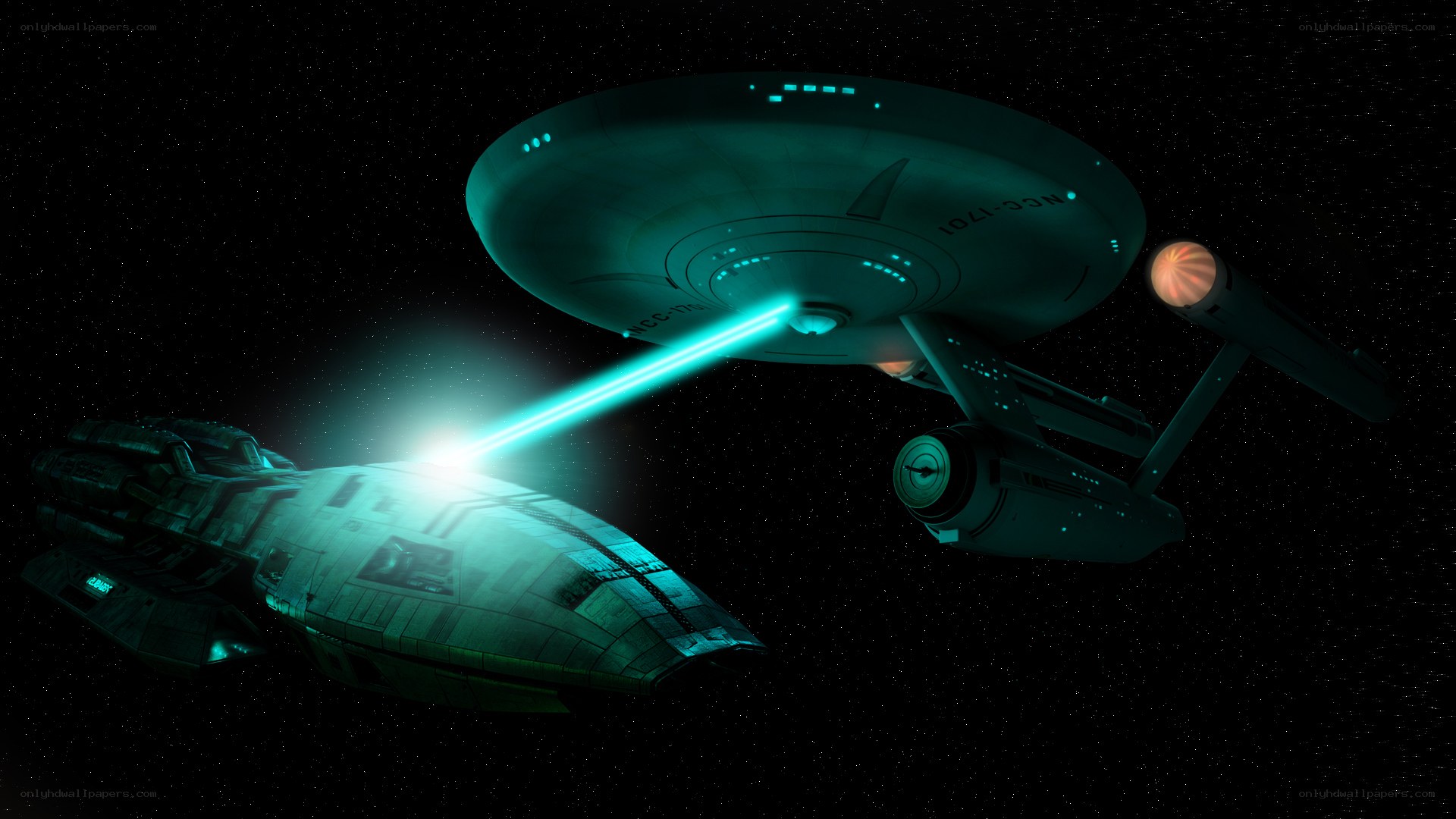 Starship combat in space