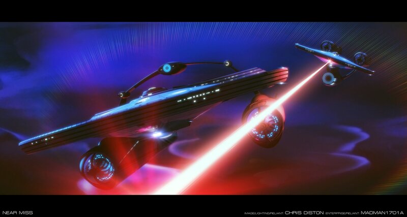 Starship combat scene