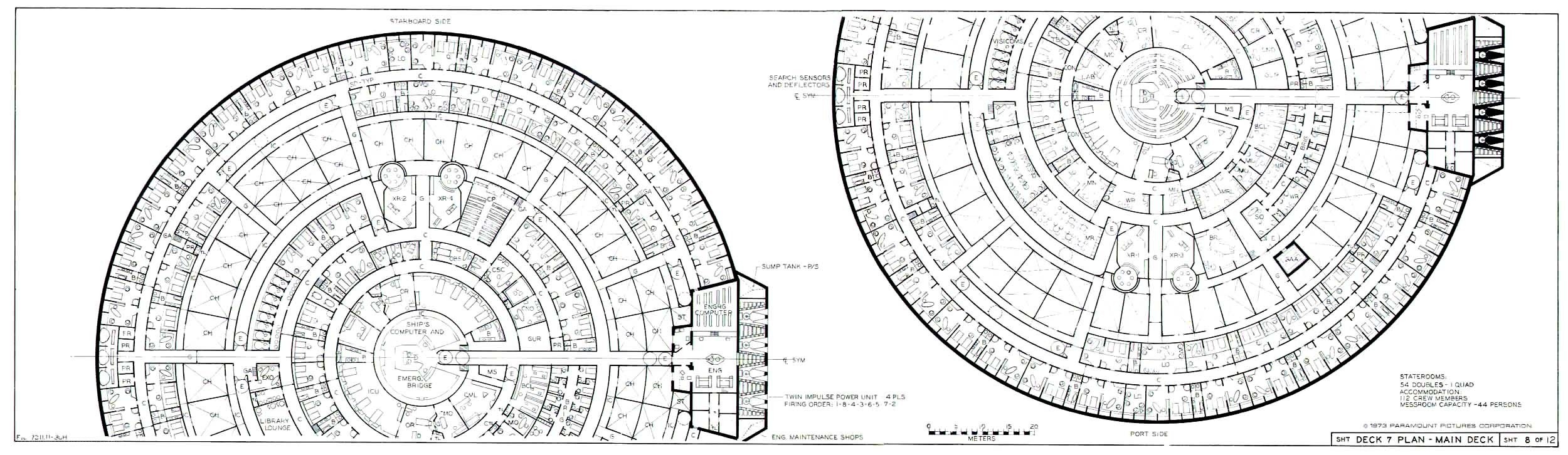 Starship deck plan blueprint