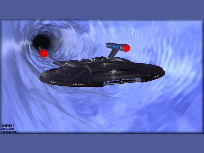 Starship Entering Wormhole