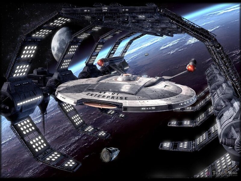 Starship Enterprise at space station