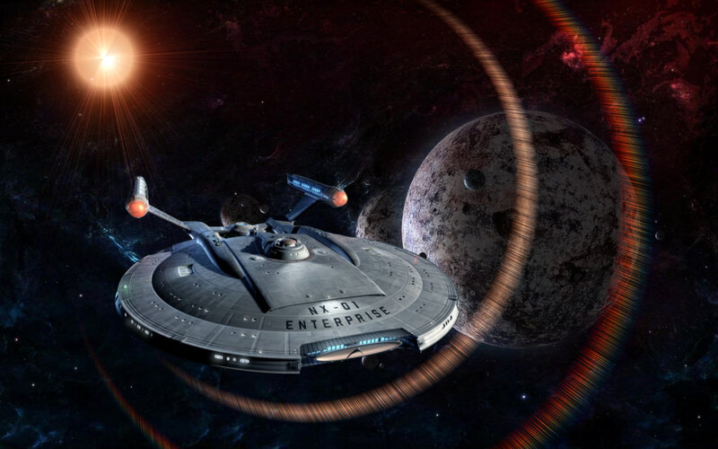 Starship Enterprise — Black, Dramatic, Digital Art