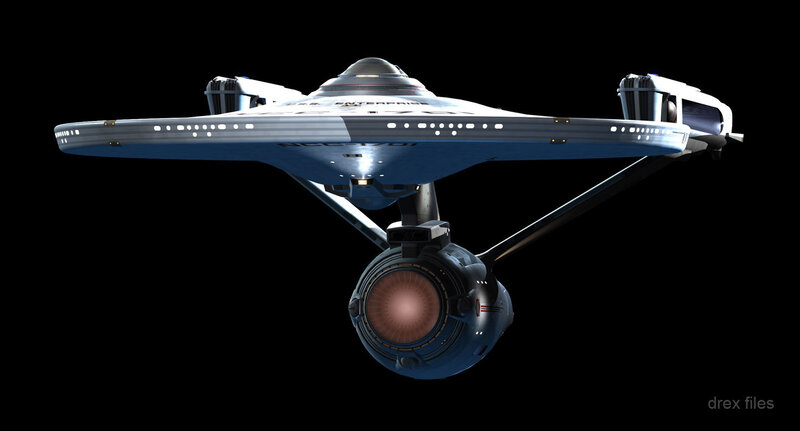 Starship Enterprise — Blue, Dramatic, 3d Render, Spacecraft