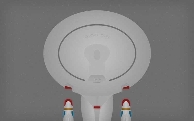 Starship Enterprise from behind