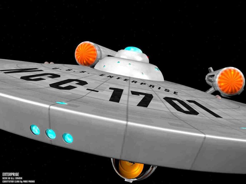 Starship Enterprise — Gray, Dramatic, Night, Digital Art, Space