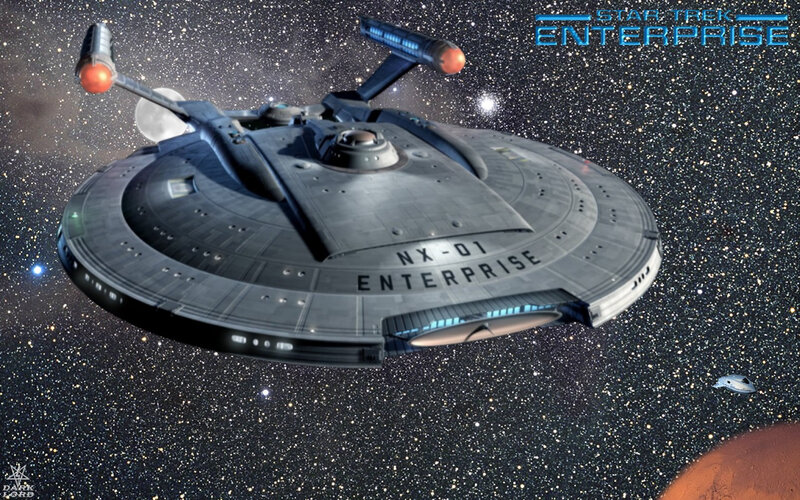Starship Enterprise — Gray, Dramatic, Night, Digital Art, Stars