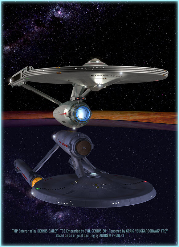 Starship Enterprise in space