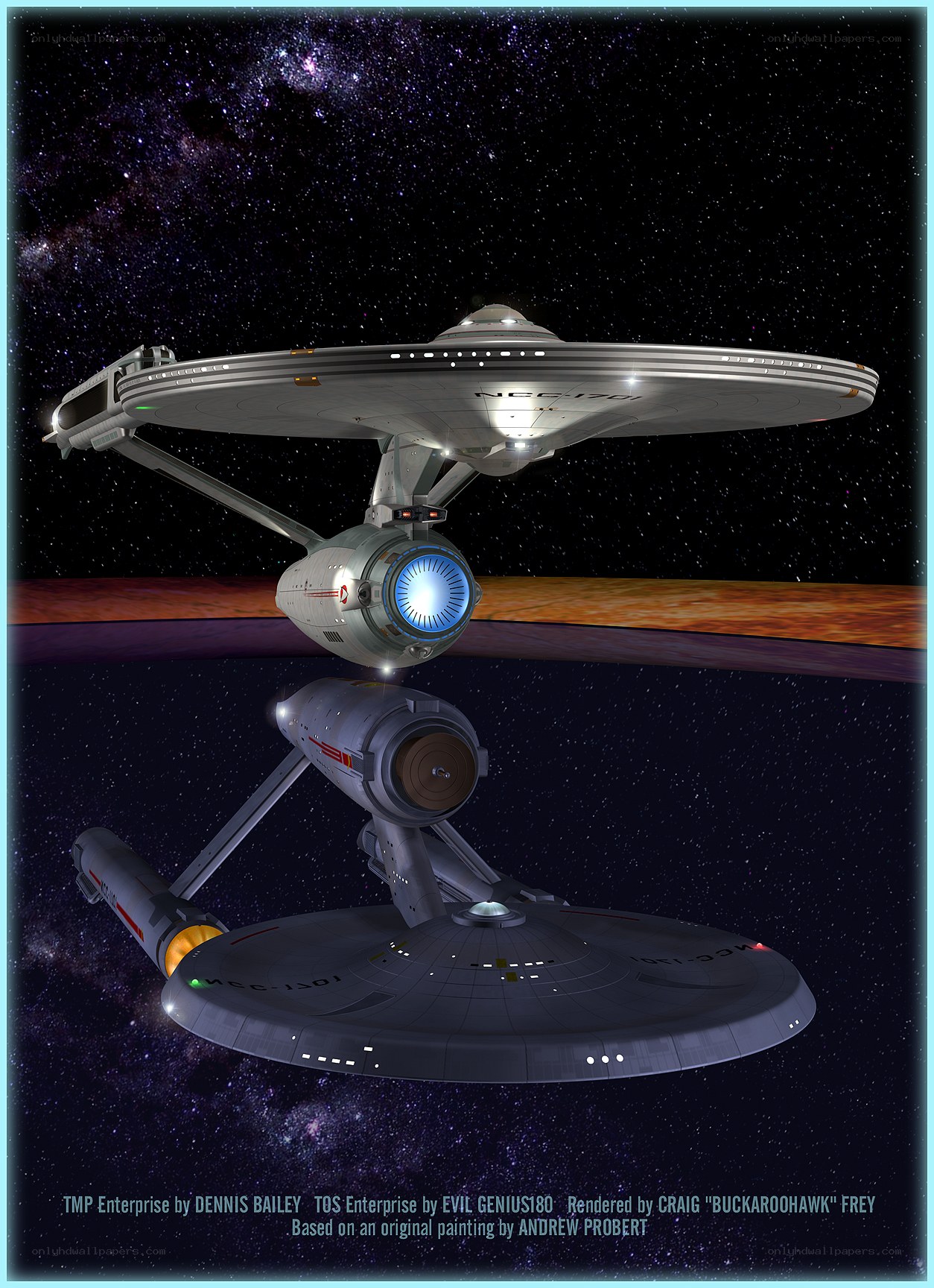 Starship Enterprise in space