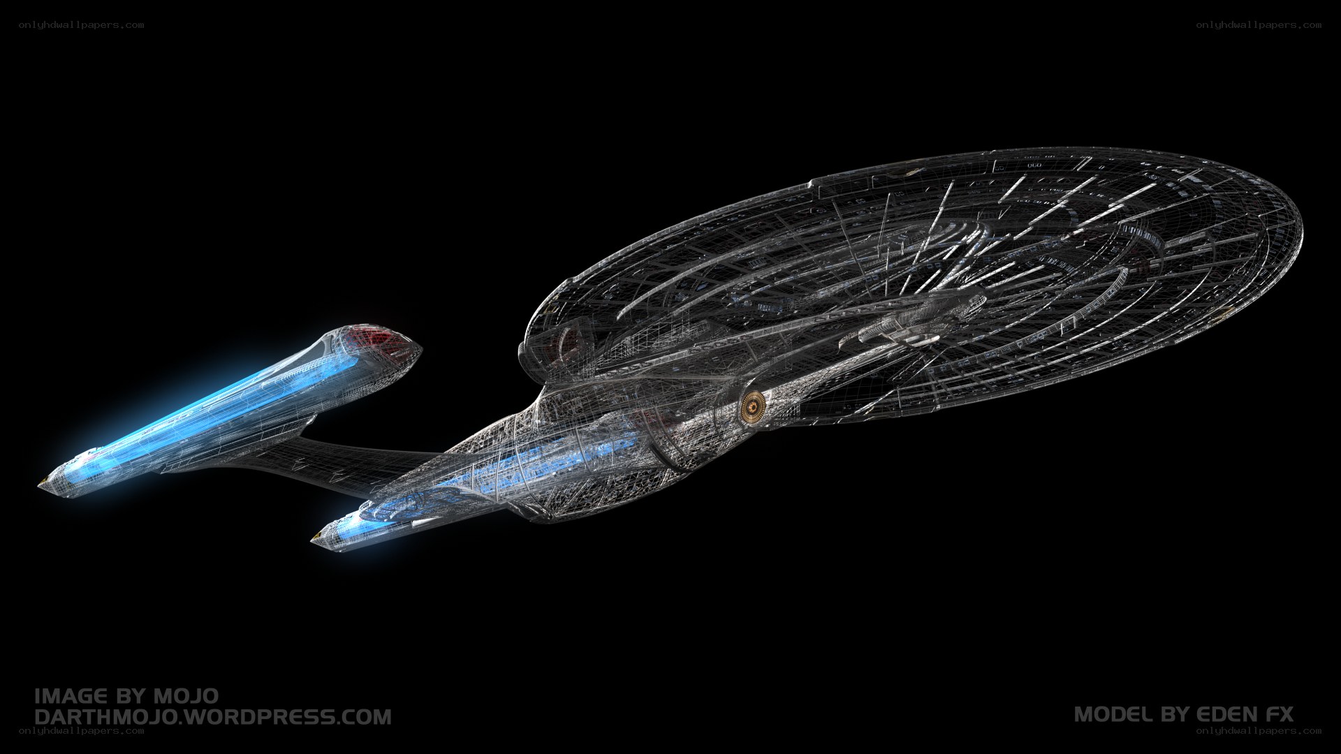Starship Enterprise wireframe model