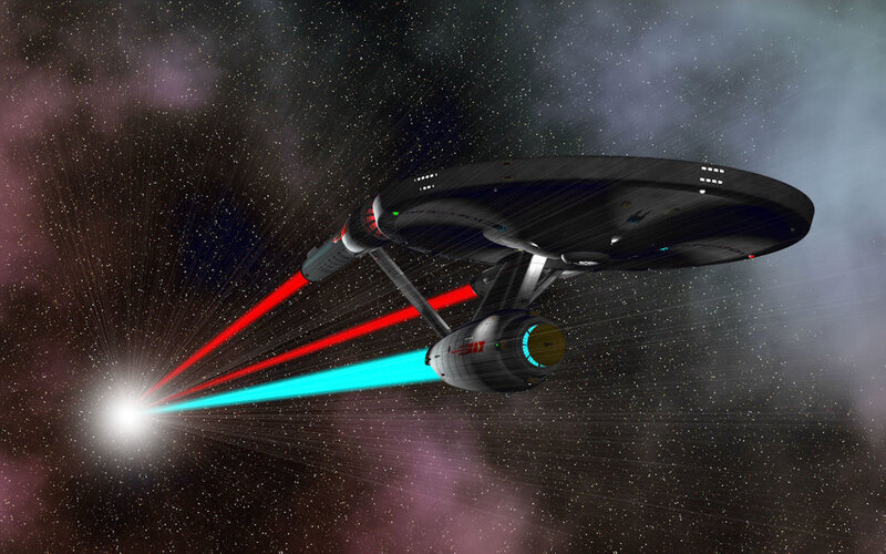 Starship Firing Phasers — Black