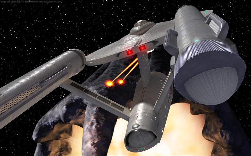 Starship Firing Weapons — Gray