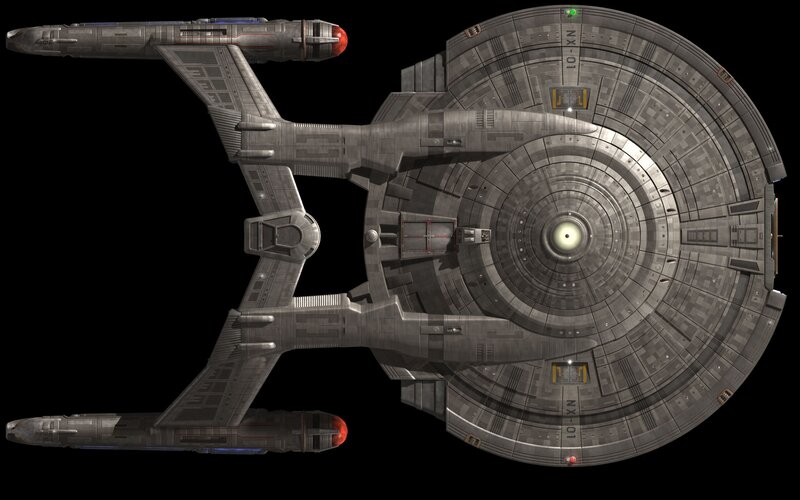 Starship from Star Trek — Gray, Dramatic, 3d Render, Spacecraft, Warp Nacelles