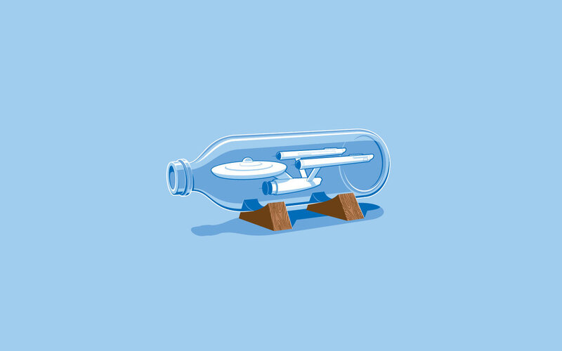 Starship in a Bottle — Blue, Calm