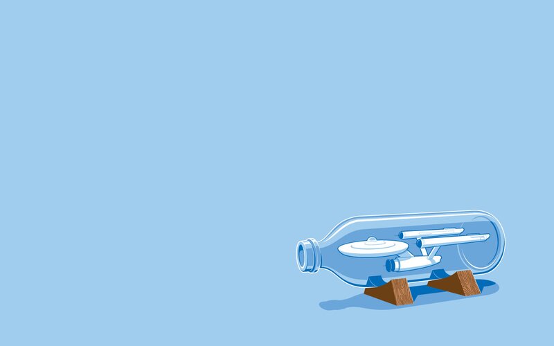 Starship in a Bottle — Blue