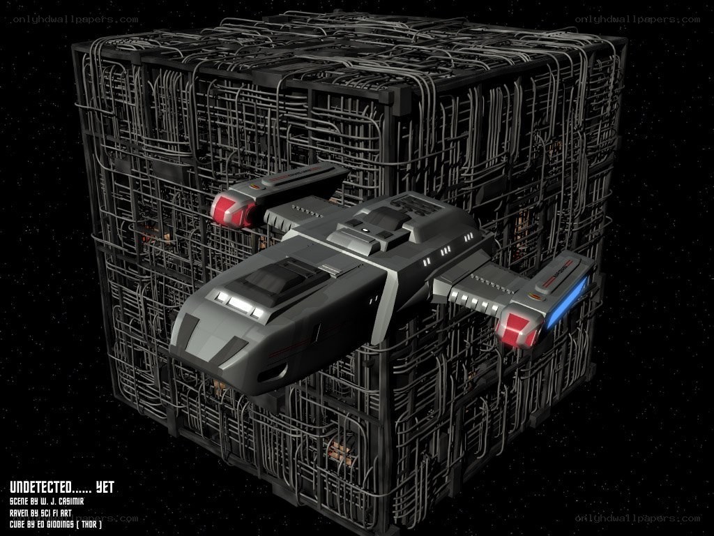 Starship in a cube structure