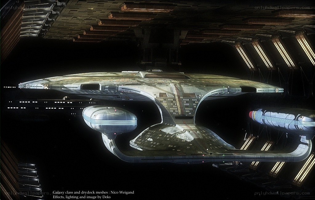 Starship in a drydock