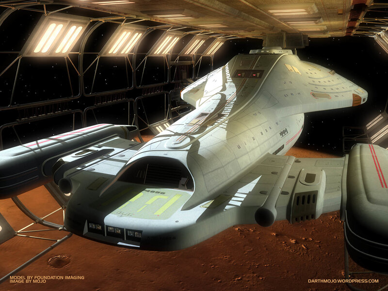 Starship in a hangar bay