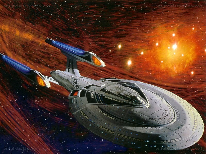 Starship in a nebula