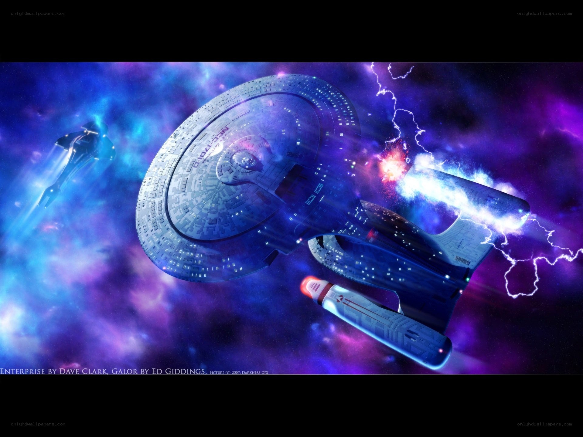 Starship in a nebula