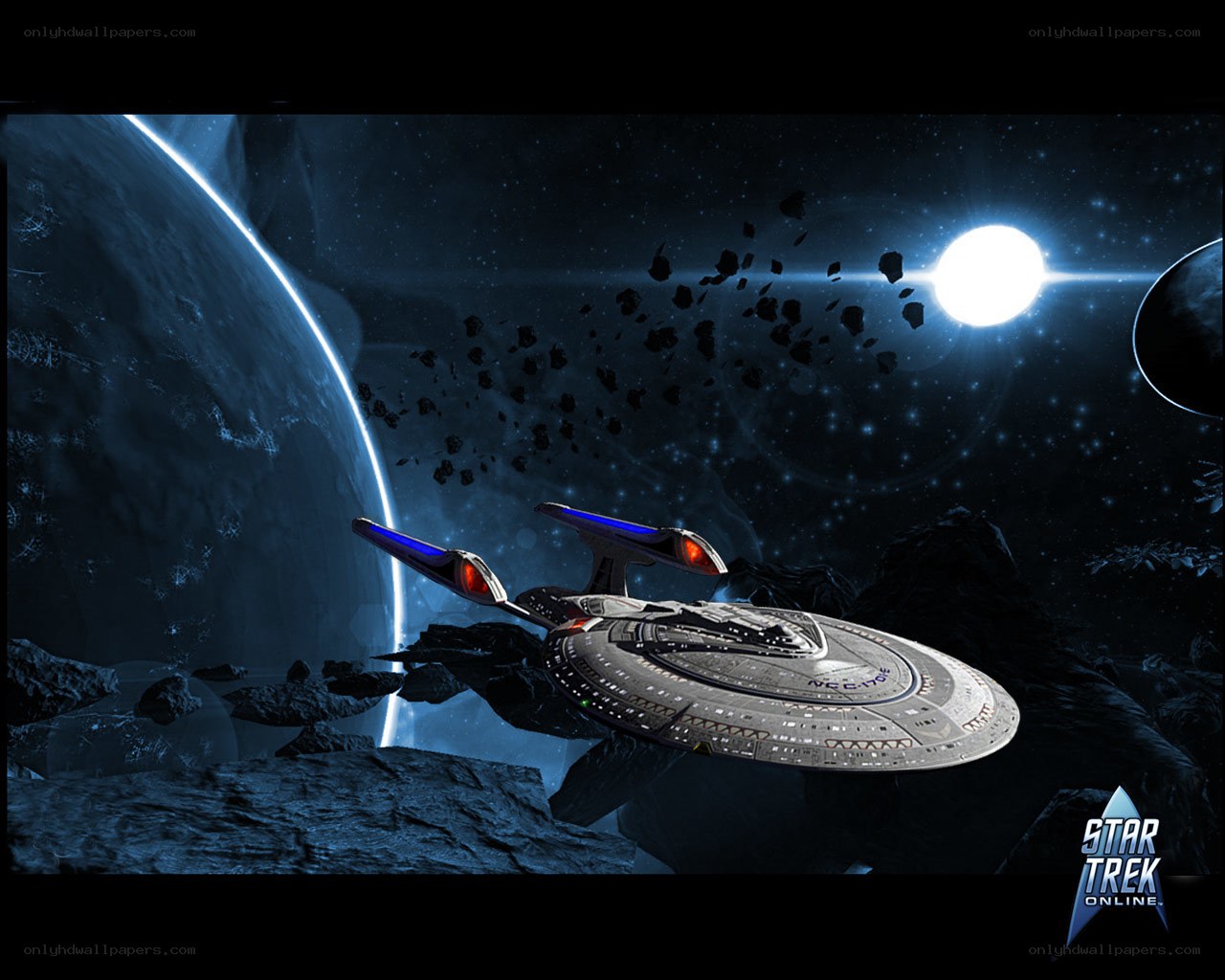 Starship in asteroid field