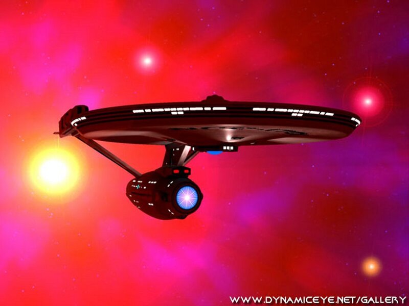 Starship in colorful nebula