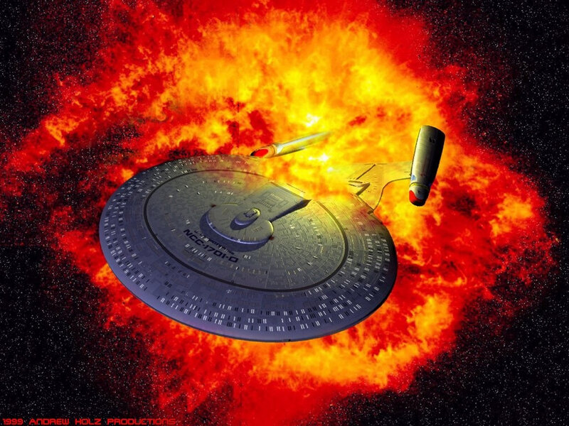 Starship in Explosion