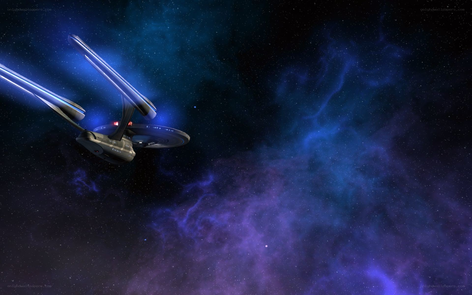 Starship in nebula space