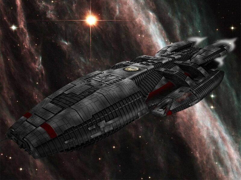 Starship in nebula space