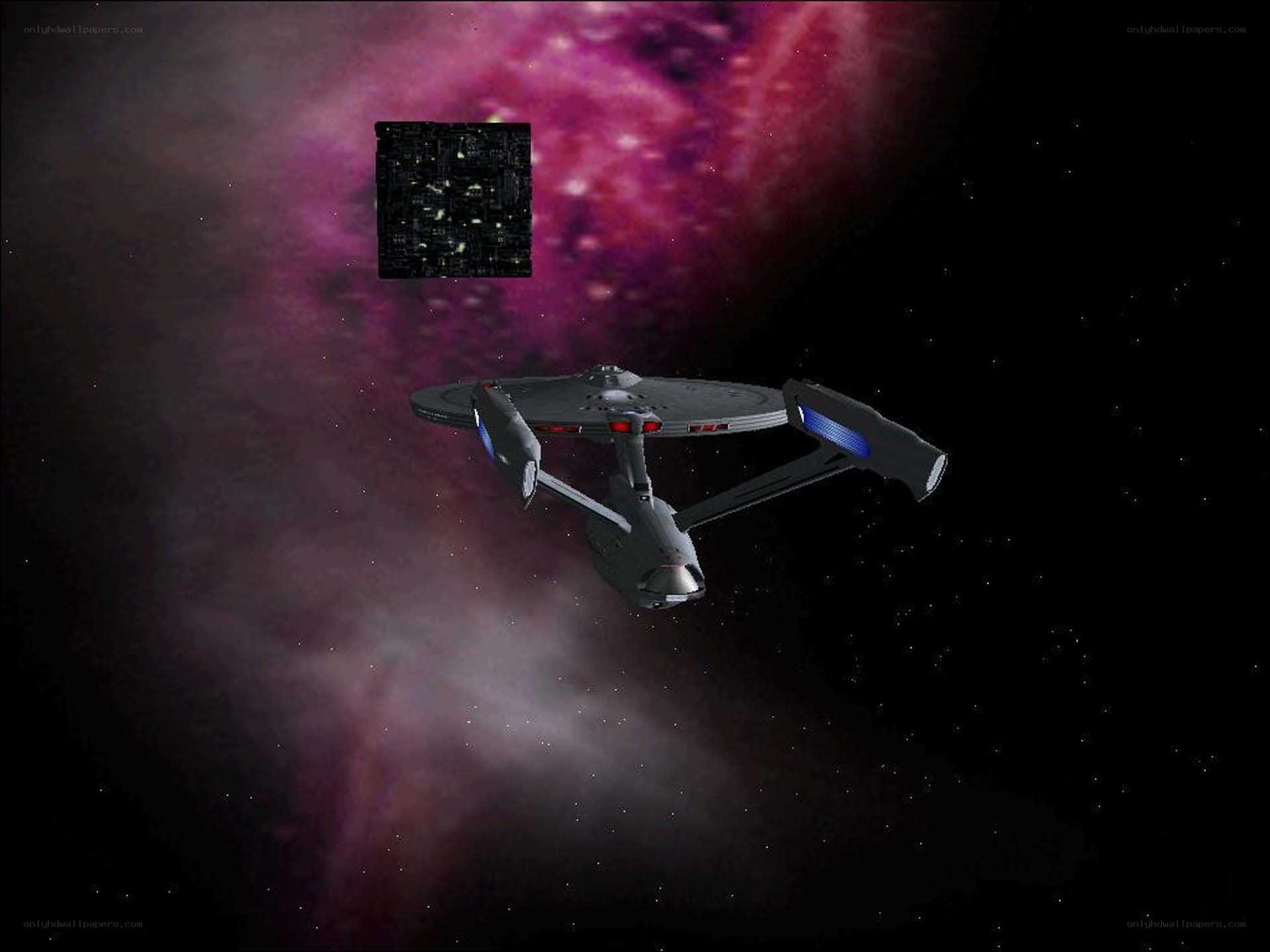Starship in nebula space