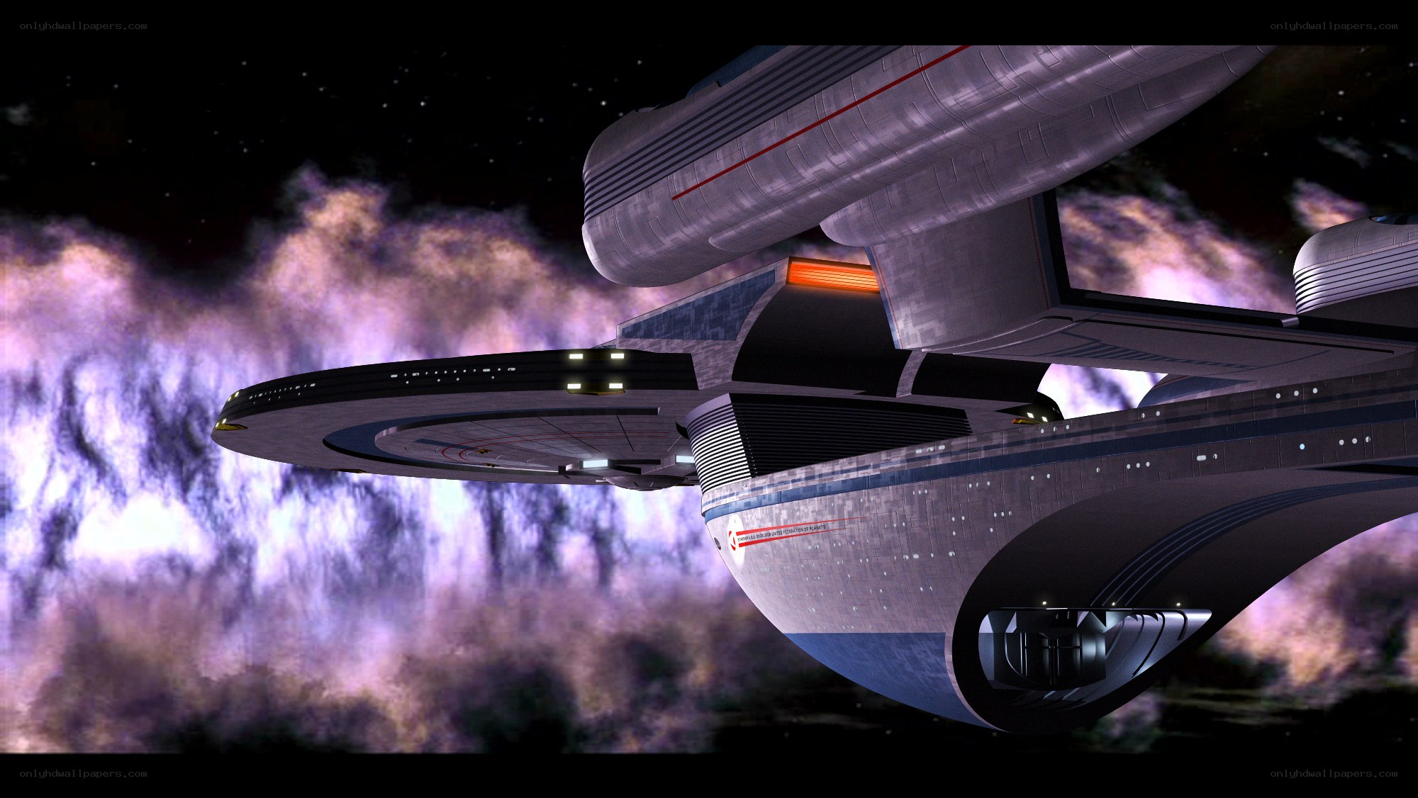 Starship in nebula space