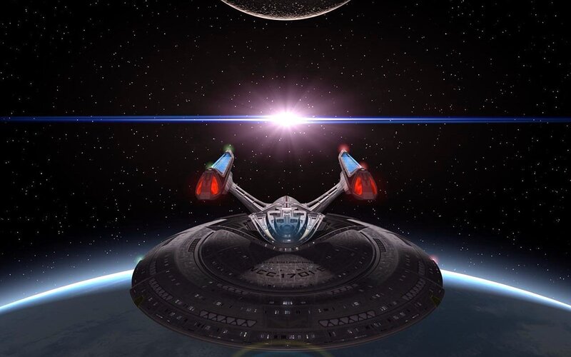 Starship in orbit above a planet