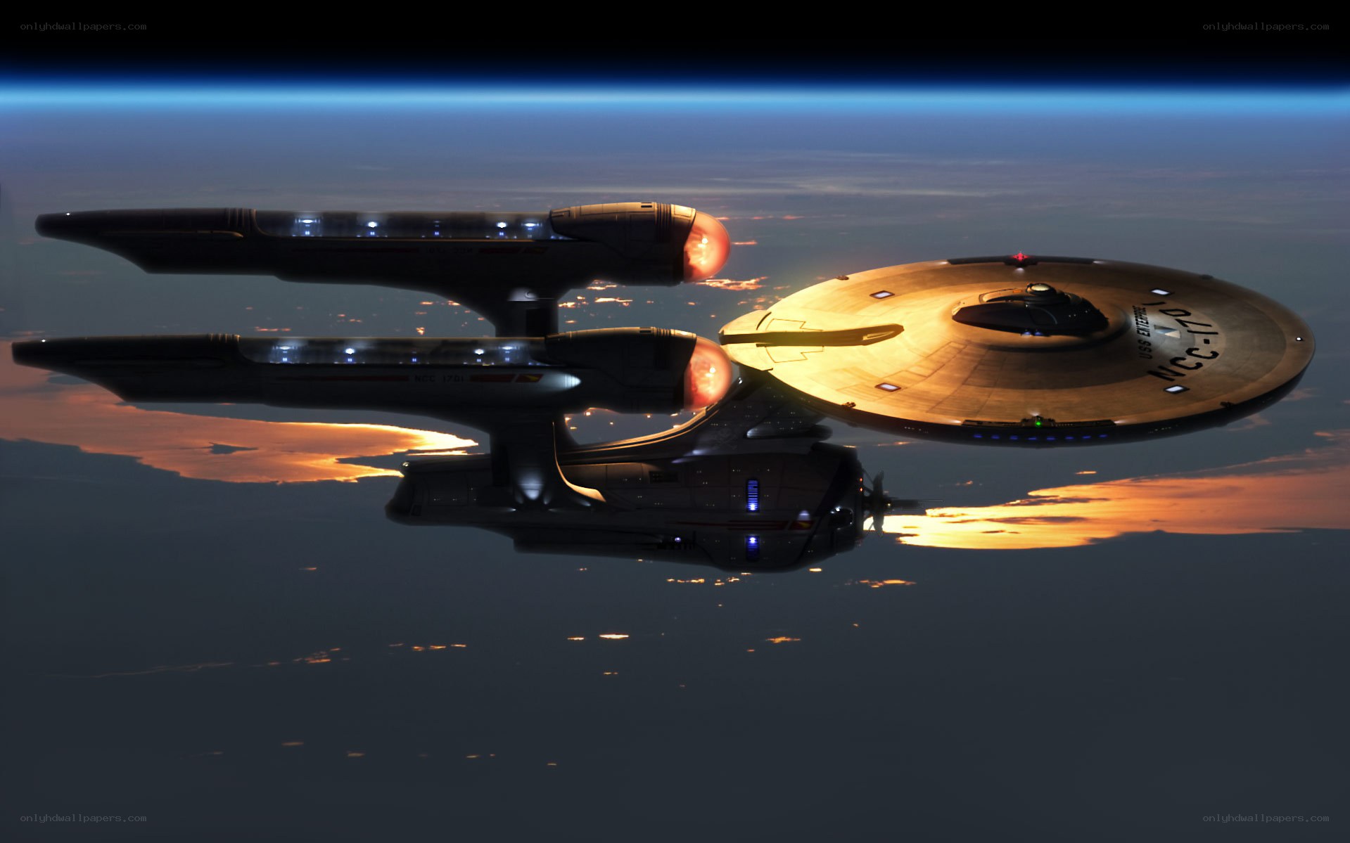 Starship in orbit above Earth