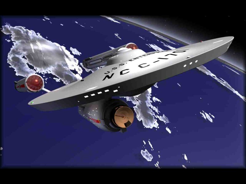 Starship in Orbit — Blue, Dramatic, Digital Art, Planet, Clouds