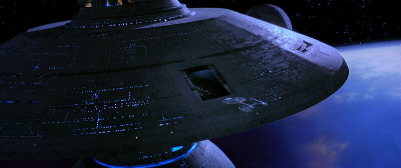 Starship in Orbit — Blue, Dramatic, Night, 3d Render