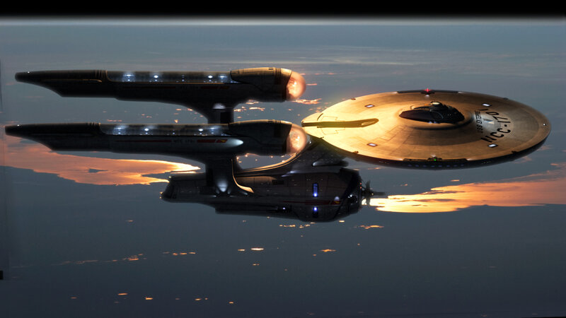 Starship in Orbit — Blue, Dramatic, Sunset, Digital Art