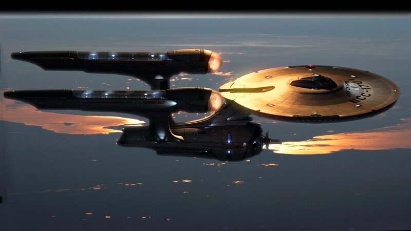 Starship in Orbit — Blue, Dramatic, Sunset